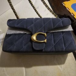 COACH Quilted Tabby Medium Suede Shoulder Bag 26