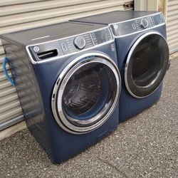 GE Front Load Washer Dryer Set Dark Blue