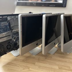 LOT OF 4 - APPLE iMACS 20" - A1224 - POWER ON - FOR PARTS