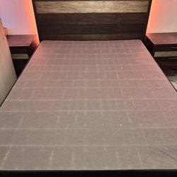 Queen Sized Wooden Bedframe And Box Spring