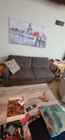 2 piece grey L shaped couch