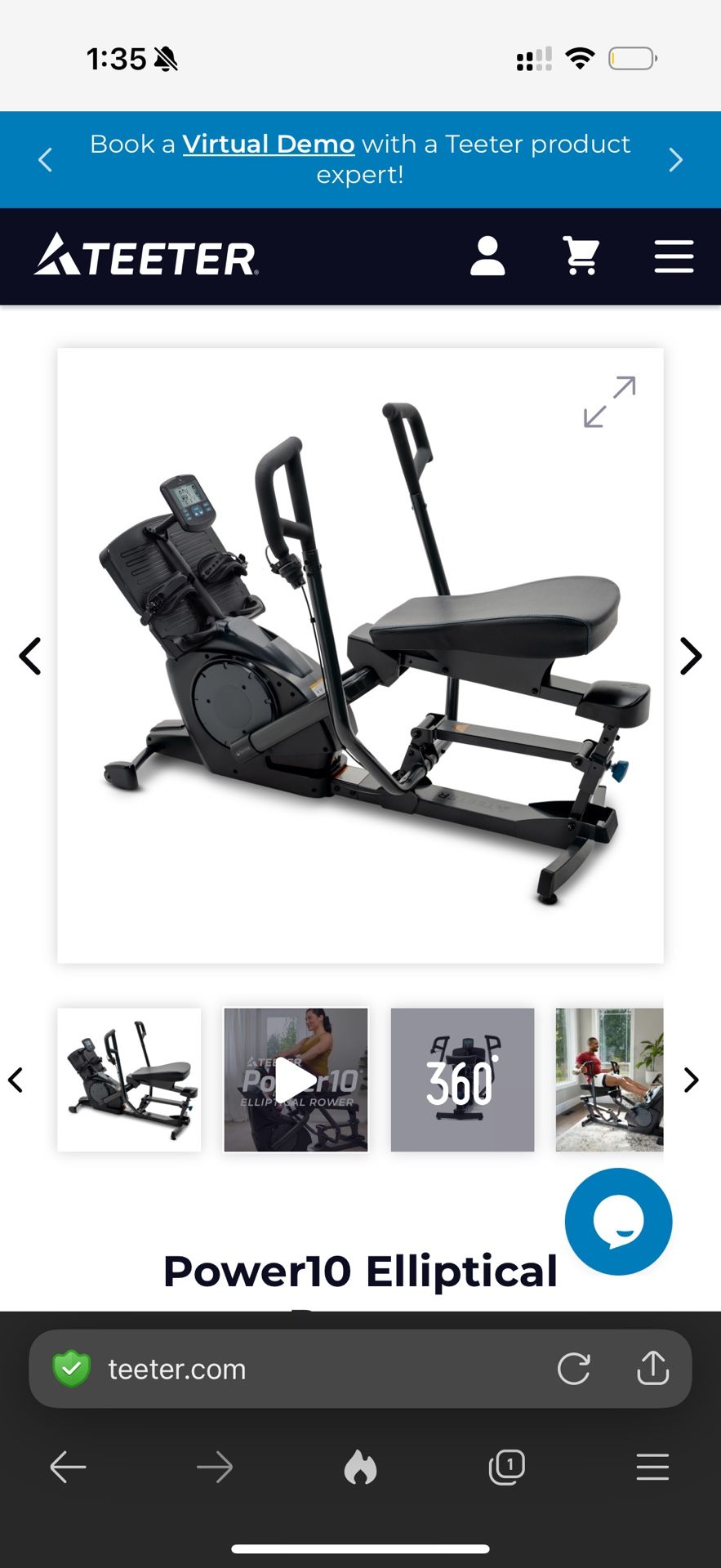 Like New - Teeter Power10 Rowing Machine - Great for Back Injuries