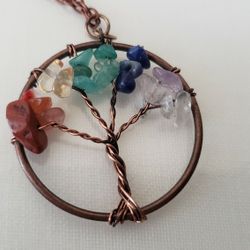 Healing Energy Tree Of Life Pendant Necklace 7 Chakra Healing 