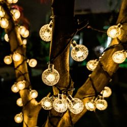 30 LED 21ft Solar Globe Bubble String Lights