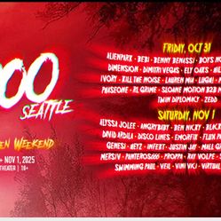 BOO SEATTLE OCT31st-NOV 1st
