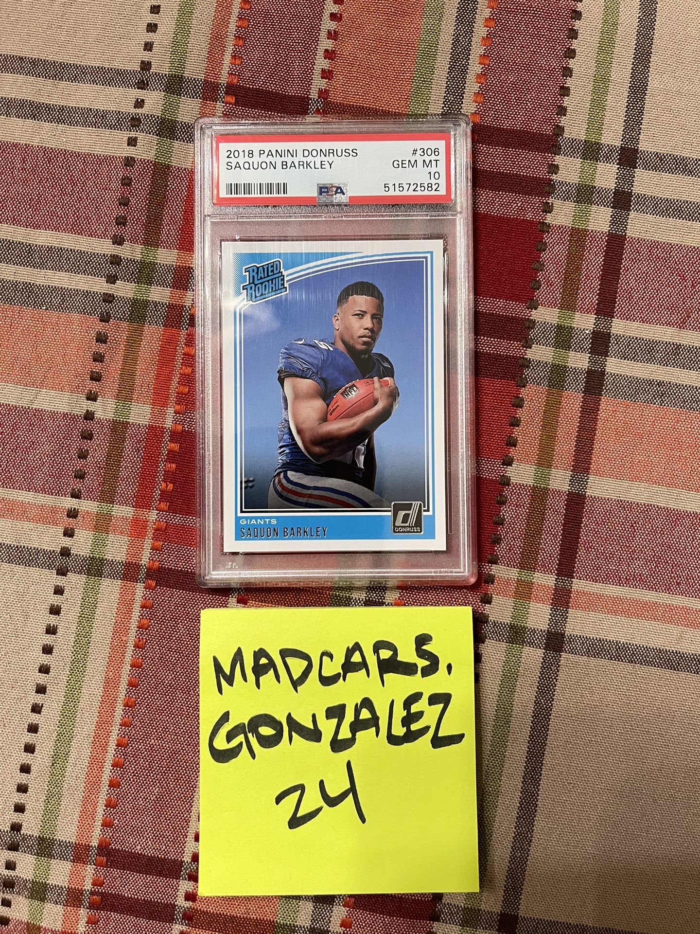 2018 Donruss Saquon Barkley Rated Rookie RC #306 PSA 10 Giants GEM MINT