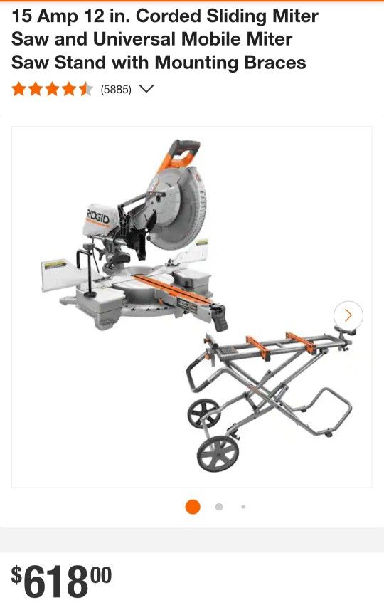 Rigid 15amp 12in. Sliding Miter Saw w/ Stand