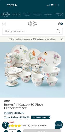 Lenox Butterfly Meadow 50-Piece Dinnerware Set