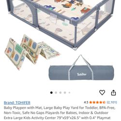 Baby Play Pen New In Box $60 Foam Mat Including 