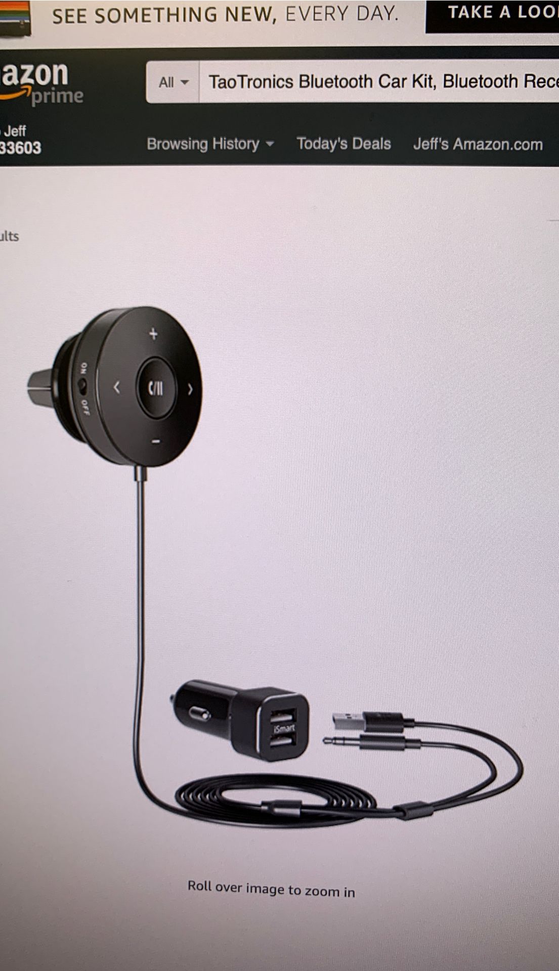 TaoTronics Bluetooth Car Kit, Bluetooth Receiver, Bluetooth 4.2 Hands-Free Audio Adapter (Built-in Microphone, CVC 6.0 Noise Cancellation, 3M Magneti