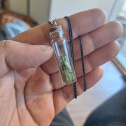 Magic Green Tourmaline Healing Crystals Glass Pendant