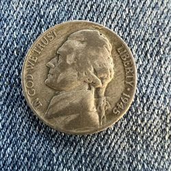 1945 P WW2 Nickel 