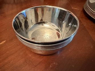 Stainless Steel Bowls - Set of 5 with Etched Design