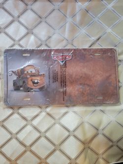 Disney Pixar Cars Tow Mater License Plate 