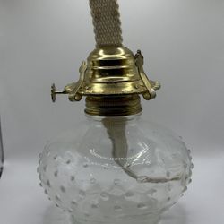 Clear Hobnail Glass Oil Lamp Lantern