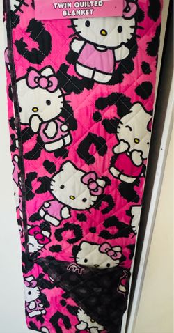 Hello Kitty Cheetah Print Twin Size Quilt