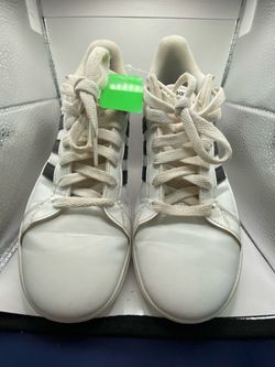 Size: 6. pair of white and black Adidas Grand Court 2.0 sneakers