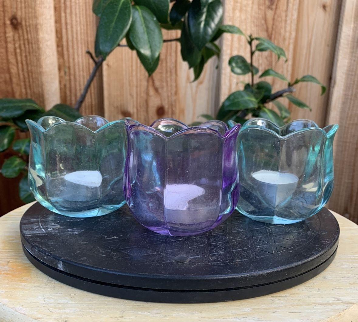Set Of 3 Tulip Tealight Candle Holders!