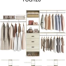 Closet System Organizer, 10ft, 120inches Organizer For Clothing, 