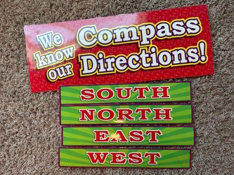 Classroom Compass Directions Bulletin Board Set