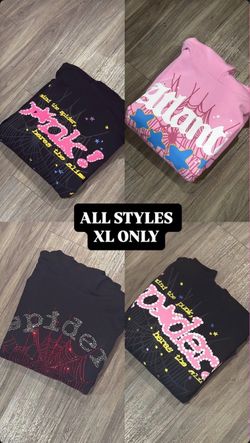 Sp5der Hoodies Bundle – 4 Styles Size XL