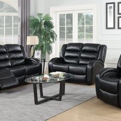Oniks Black Reclining Living Room Set


