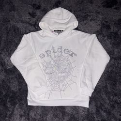 Spider hoodie white og rhinestones
