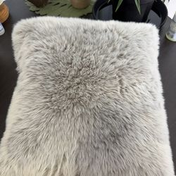 faux fur fluffy throw pillow