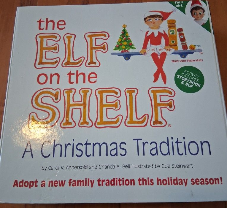Elf On The Shelf With Book. (Girl)