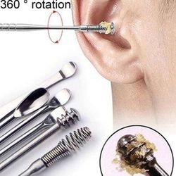 6pcs/Set Stainless Steel Earwax Removal Tool Kit, Ear Cleaner, Ear Cleaning, Living Room Home Bedroom Bathroom House Decor, Travel Stuff, Wedding, Par