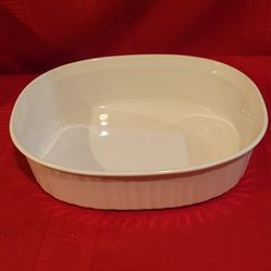 CORNING WARE O F-12-B 1.8LTER OVAL FRENCH WHITE  BAKING DISH