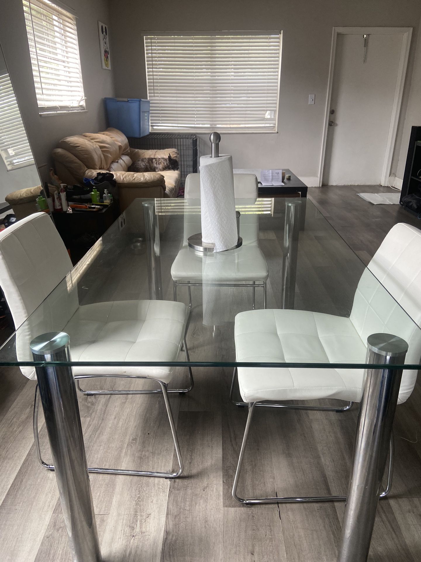 Glass dining table 