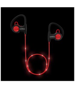 Labobbon LED Wireless Sports Headphones, Secure Fit Sweatproof Bluetooth Headset with Built-in Mic, Noise Cancelling Technology, Perfect for Workout,