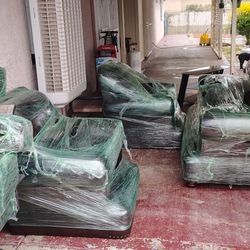 Leather Couches 3 Seater And 2 matching Singles