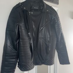 Leather Jacket Moto Size Large 