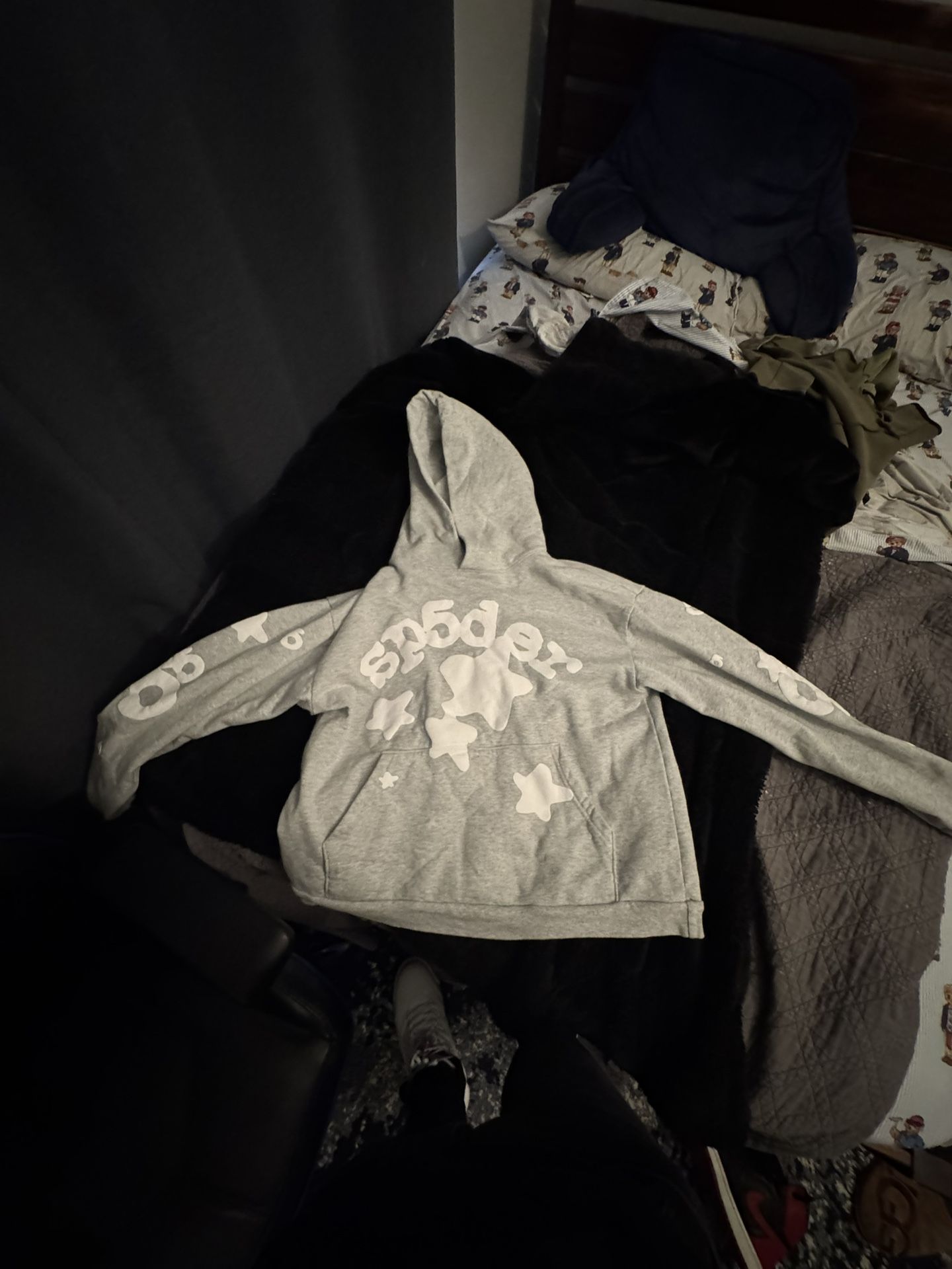 Sp5der hoodie Grey