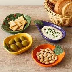 Williams Sonoma 2000s Jardin Potager Ceramic Veggie Bowl Set Of 4, 5.5”