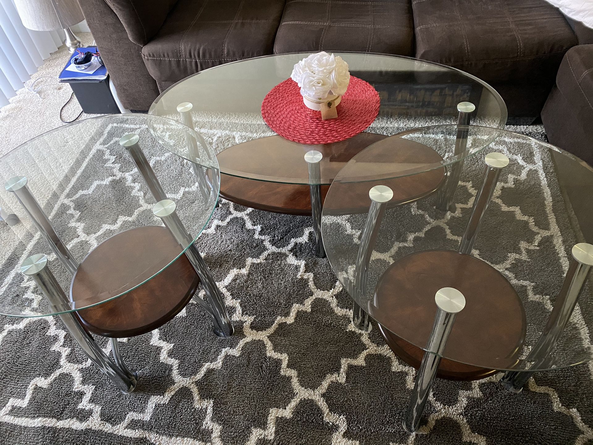 3 piece table set for living room