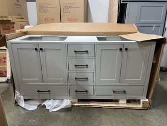 Bathroom vanity cabinet 72” solid mango Quartz top with sinks and backsplash