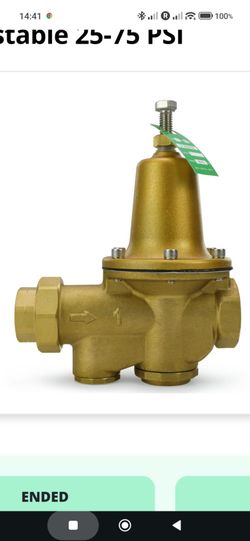 LF25AUB-Z3 Water Pressure Reducing Valve 1 Inch NPT Female Union + NPT Female, Polymer Seat, Adjustable 25-75 PSI