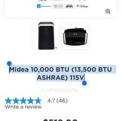 Midea 10,000 BTU (13,500 BTU ASHRAE) 115V