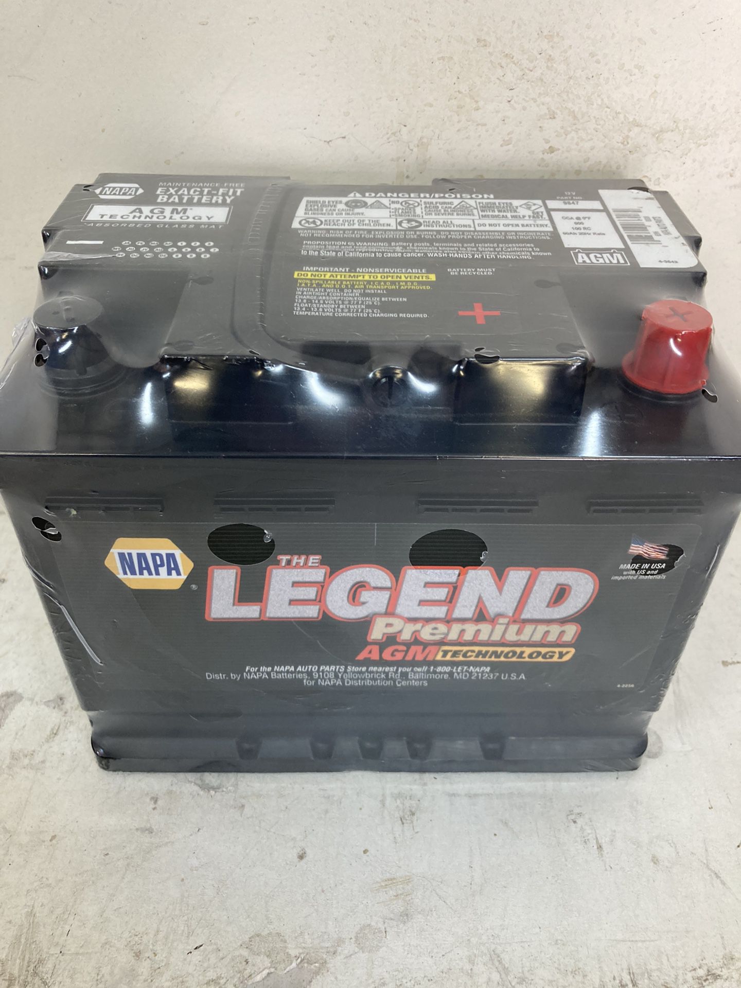 crack tidligere omvendt Car battery Napa legend premium gel AGM size H5/47 high performance for  sale for Sale in Los Angeles, CA - OfferUp