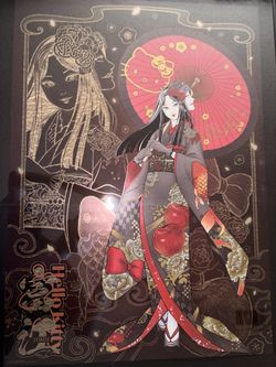 Hello Lottie x tommie junji Ito poster in frame from 2026 Tokyo popup