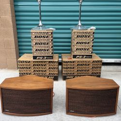 Bose 901 Series III Vintage Speakers And Chrome Tulip Stands MINT EXCELLENT