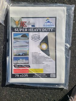 7ft × 10ft Super Heavy Duty White Tarp