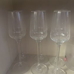 Set of 6 small champagne flutes