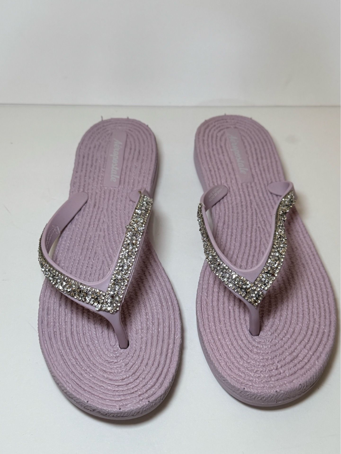 Aeropostale Lilac Rhinestone Women's Flip Flops