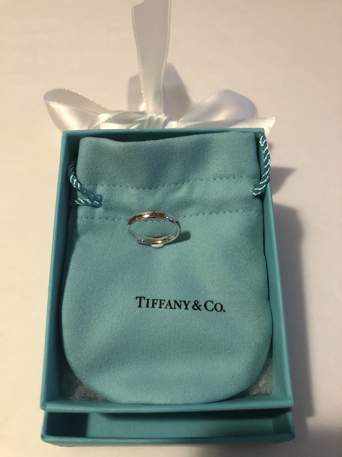 Authentic Tiffany & Co. Sterling silver kiss Ring