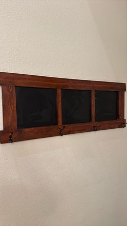 Tri Black board wall decor   with Hooks