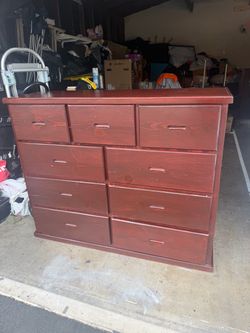 9 drawer wooden dresser !